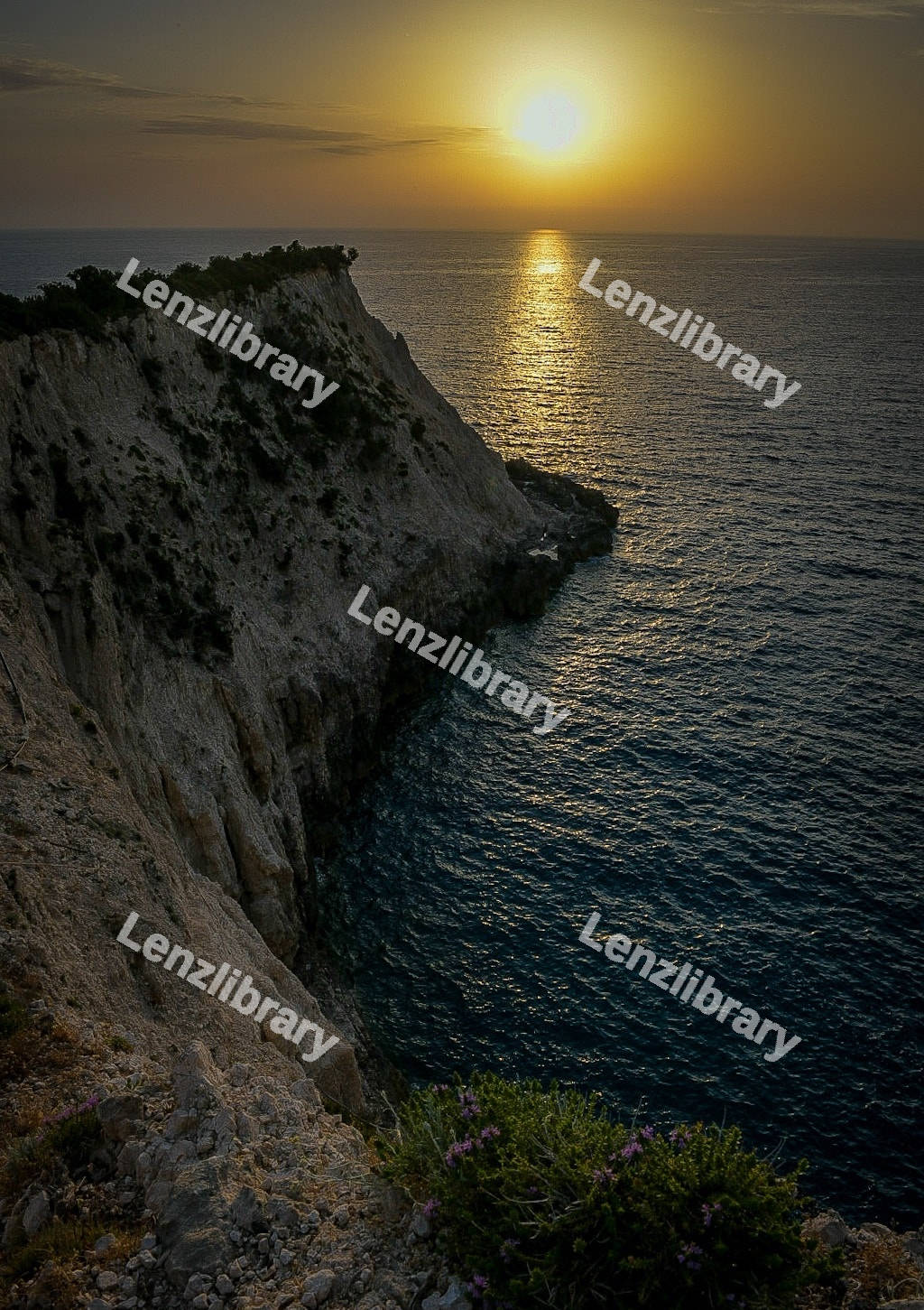 Beautiful Cliff with a sunset